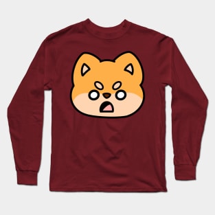 Surprised Shiba Face Long Sleeve T-Shirt